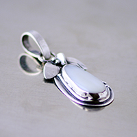 Sterling silver designer pendant with white mother-of-pearl.Silver 950.